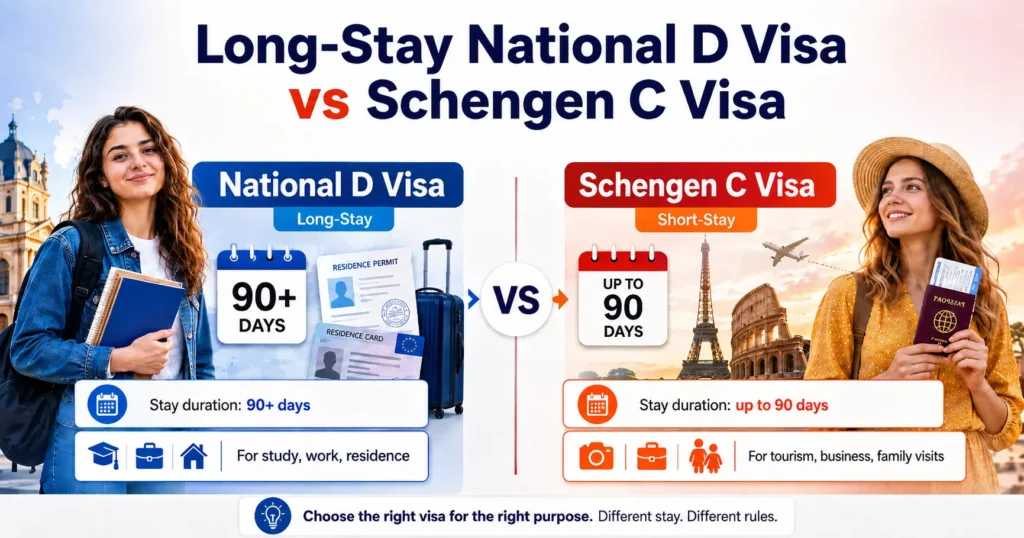 Long-Stay National D Visa and a Schengen C Visa
