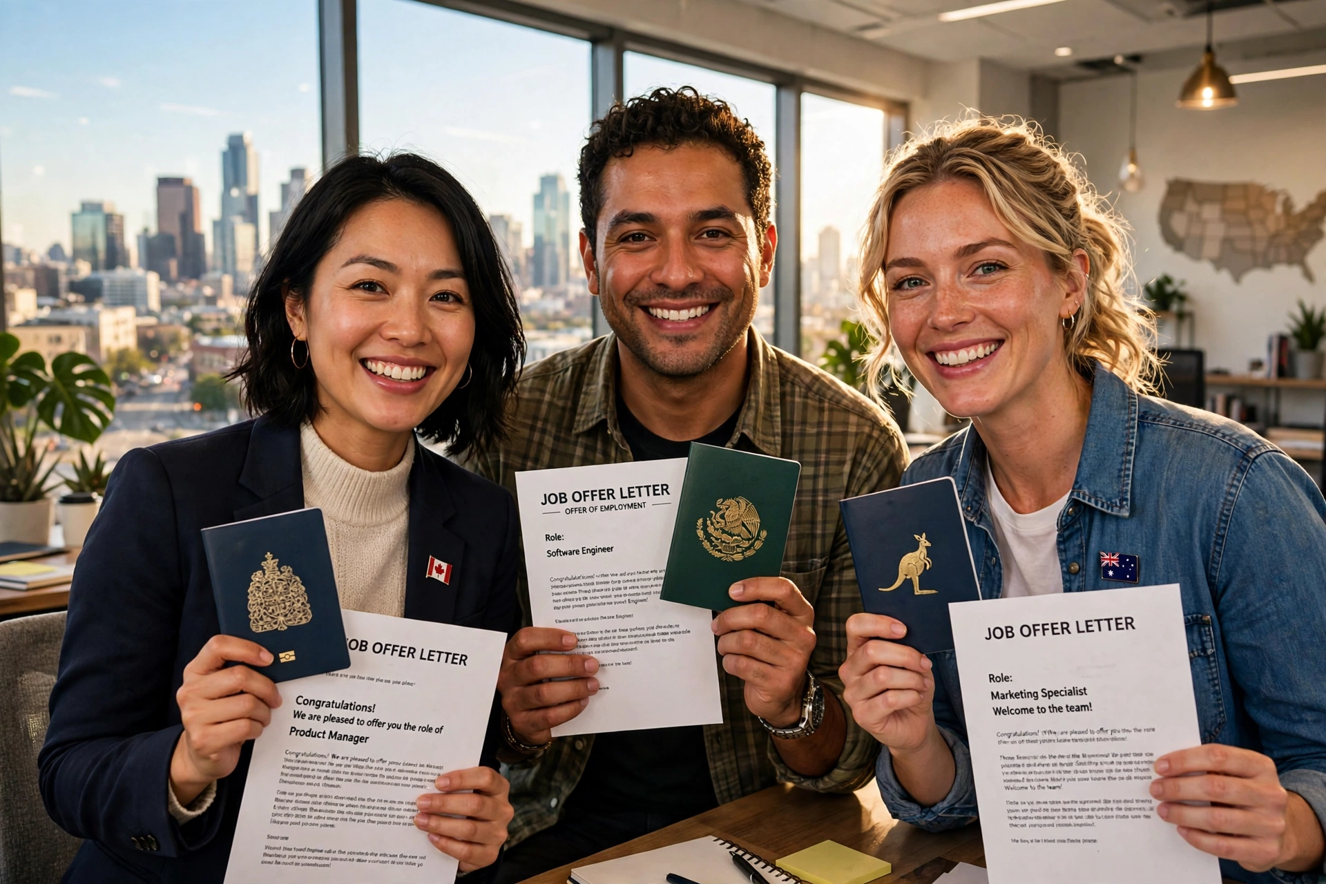 Canadian, Mexican and Australian professionals using nationality-specific US work visas such as TN and E-3